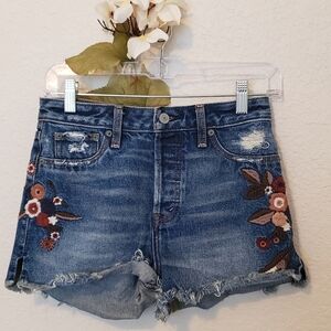 Abercrombie & Fitch Annie Floral High Rise Cutoff Short